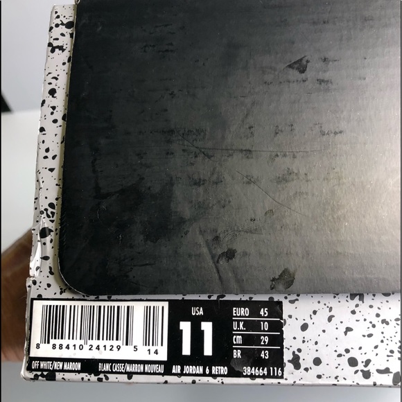 Air Jordan 6 Retro Off White & Maroon Mens Size 11 Basketball Shoes 2015 - Picture 7 of 7